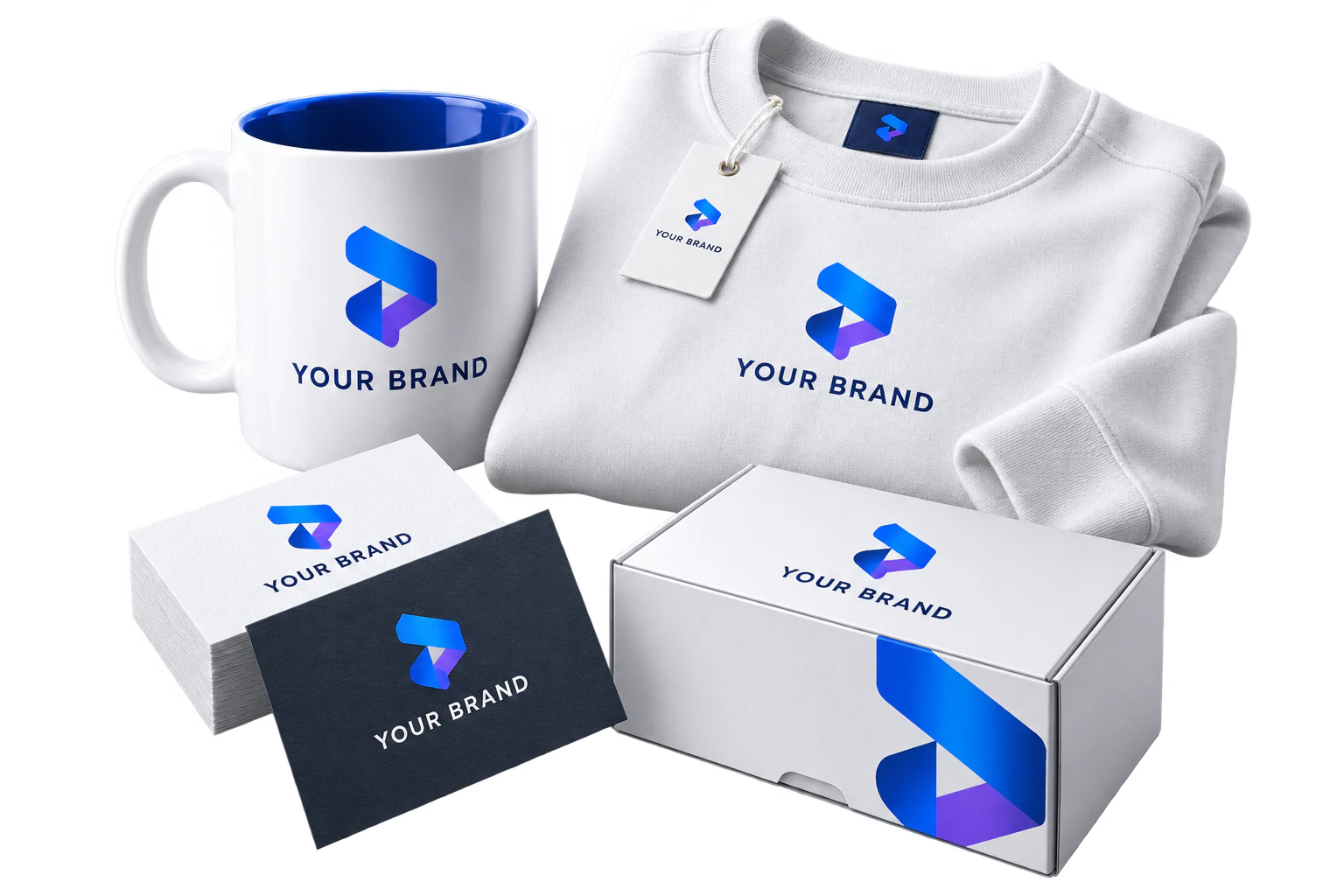 Brand identity applied across clothing, packaging and print.
